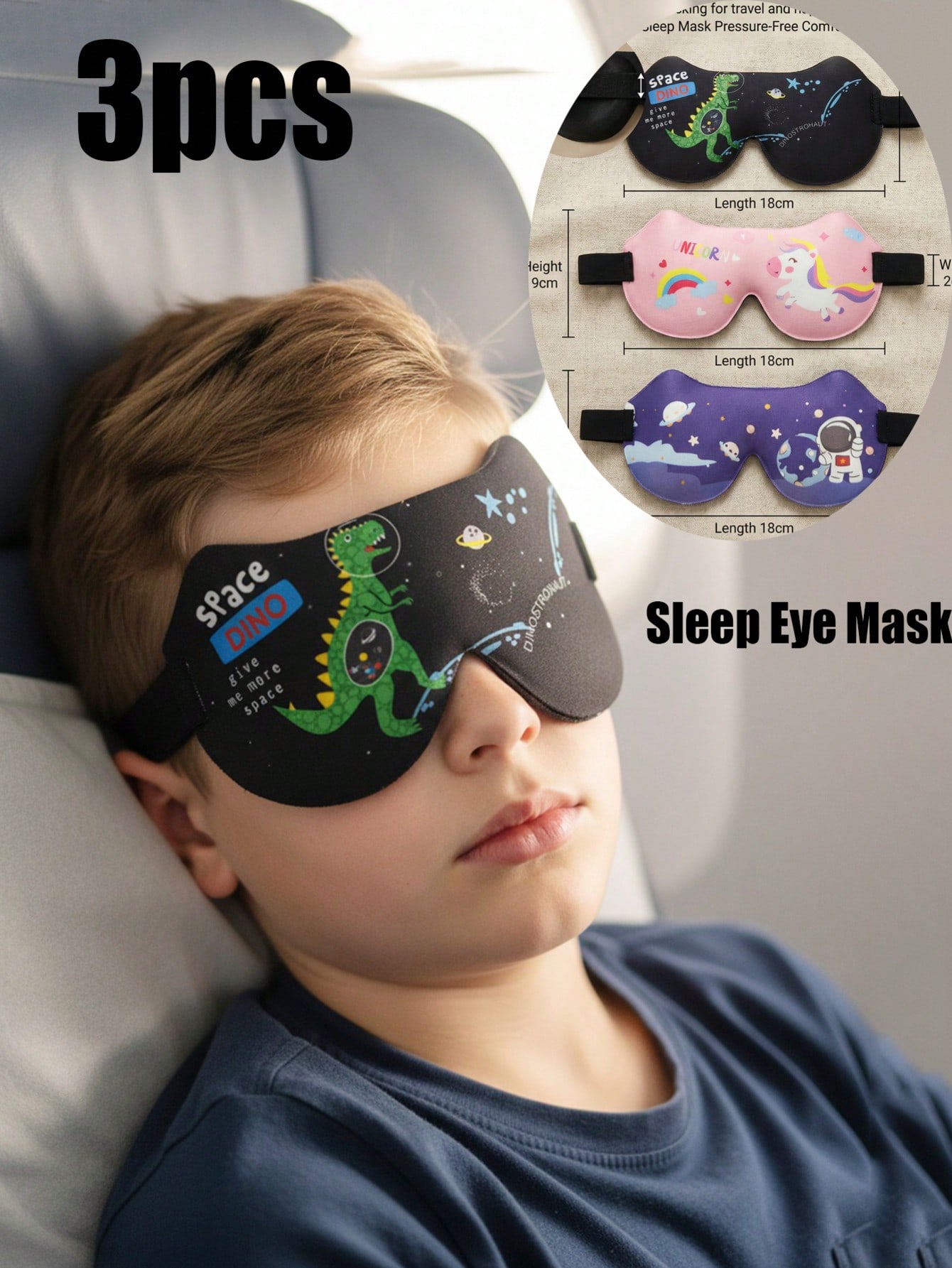 Eye Mask Sleep Travel - 3 Buah Masker Mata Tidur Stereo
