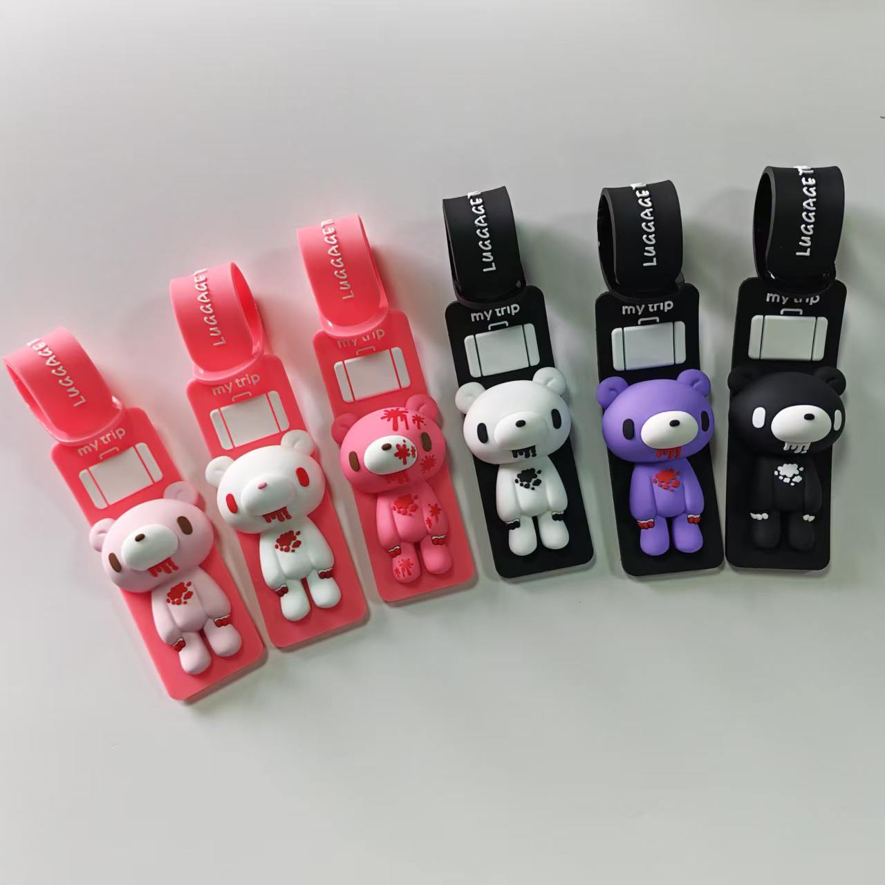 Travel Accessories Unique - Tag Bagasi Silikon Beruang Kartun Lucu,