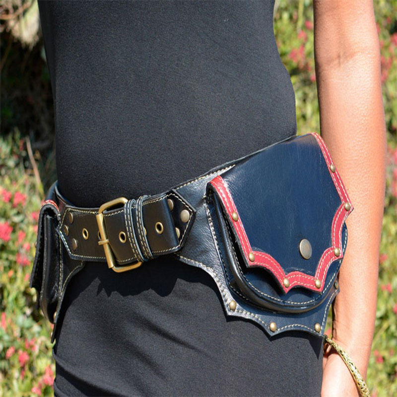 Travel Accessories Hip Belt - Steampunk Tas Sabuk Utilitas Kulit Buatan