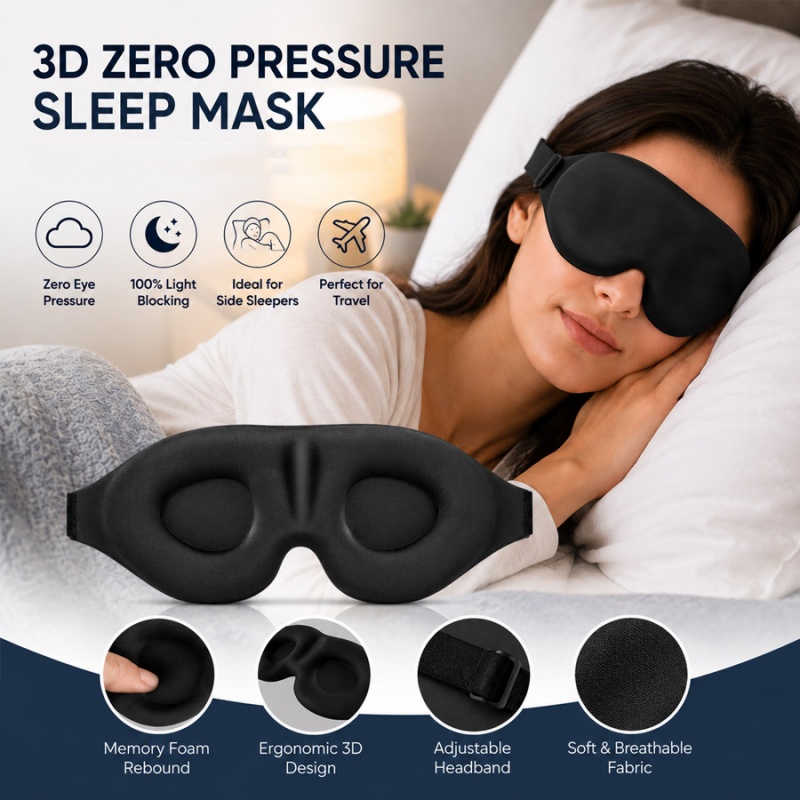 Masker Mata Tidur 3D Nyaman, P - Eye Mask Sleep Travel ulasan dan harga