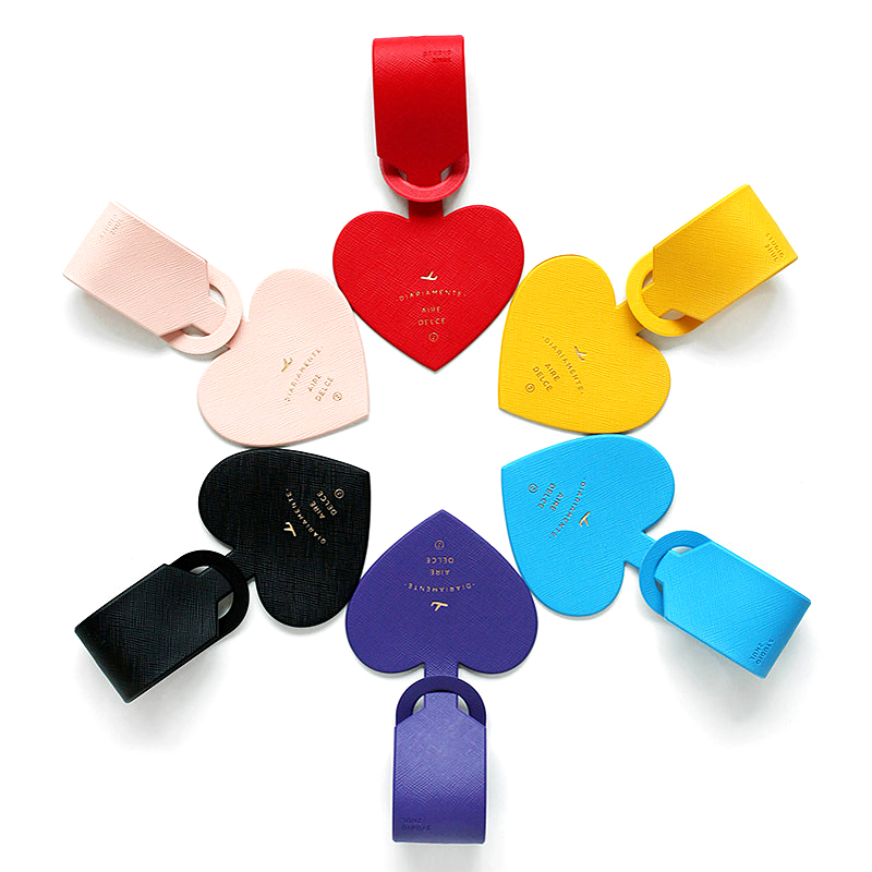 Tag Bagasi Kulit Bentuk Hati S - Travel Accessories Bag For Women ulasan dan harga